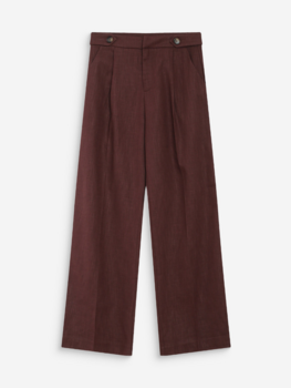 Grace & Mila Vanelis front pleads linnen pants - chocolat
