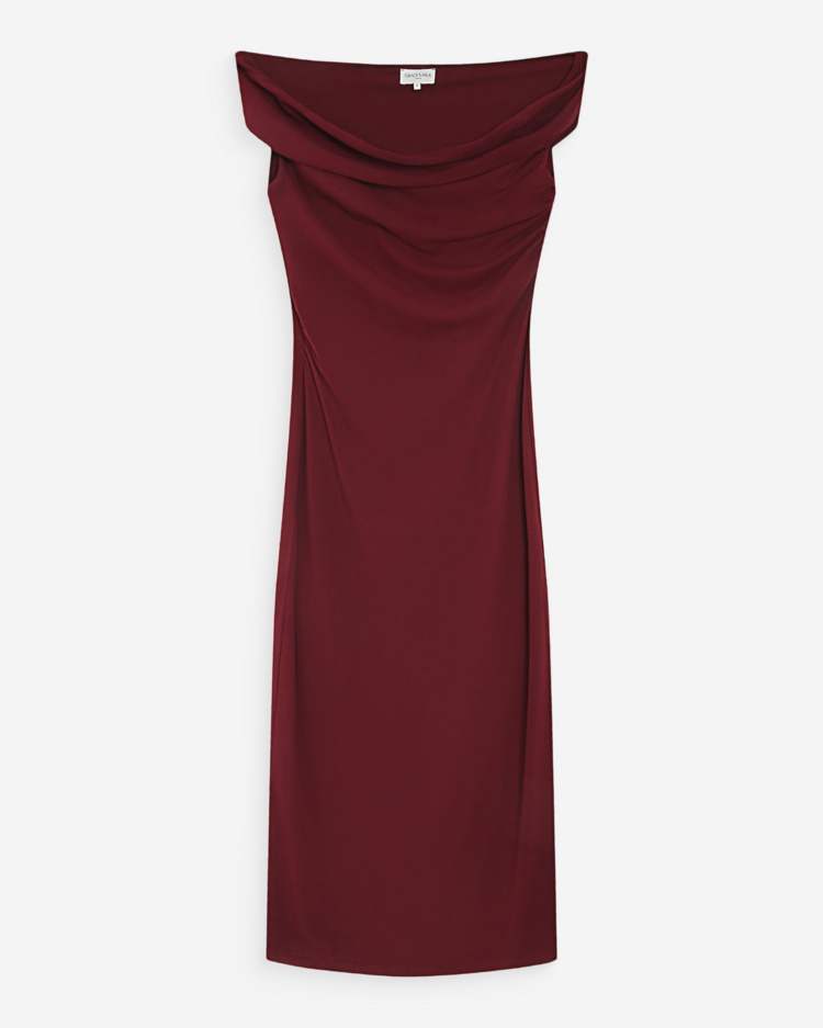Grace & Mila vanity off shoulder bodycon dress - burgundy