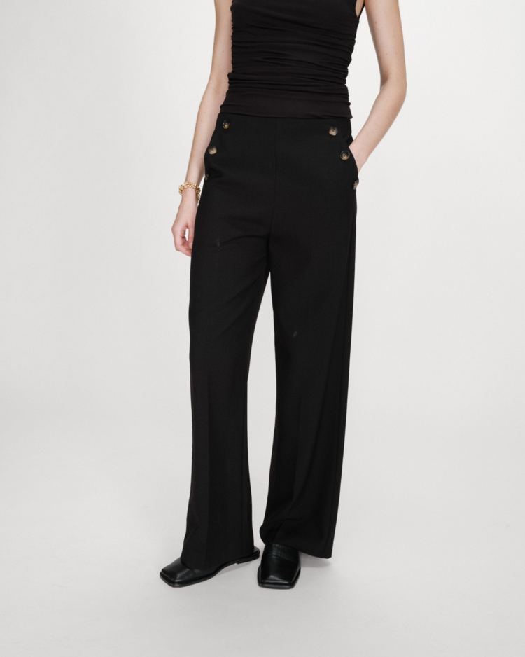 Grace & Mila valigny side button pant - noir