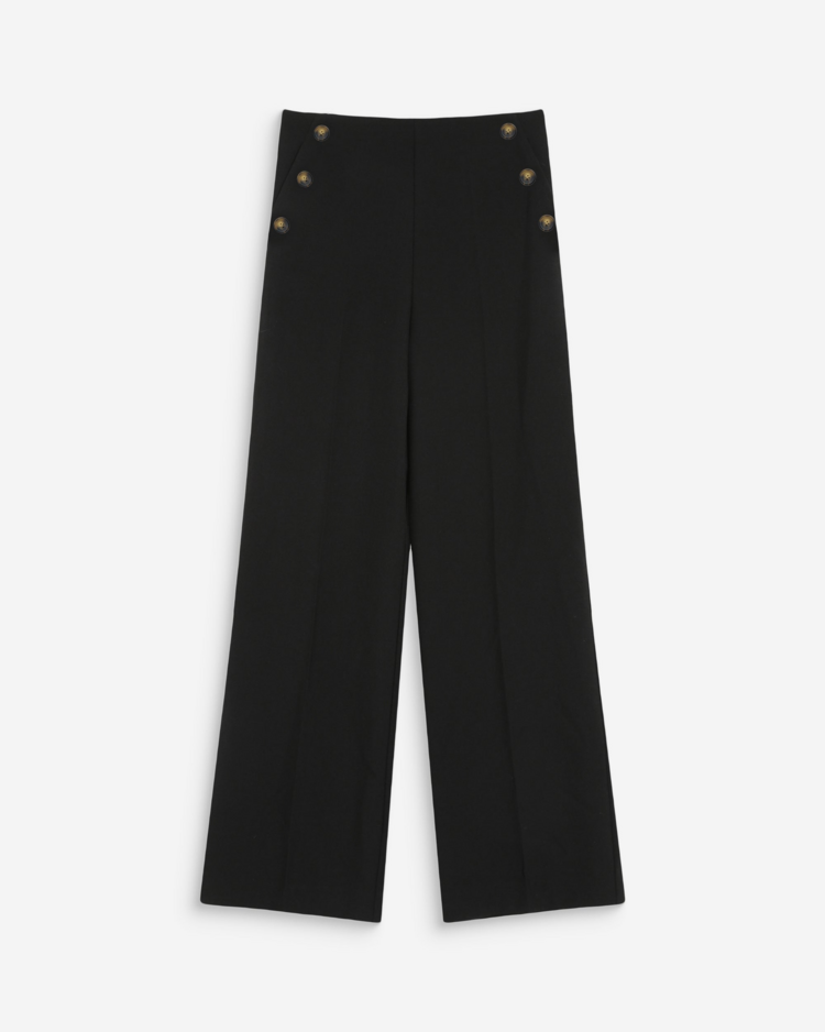 Grace & Mila valigny side button pant - noir