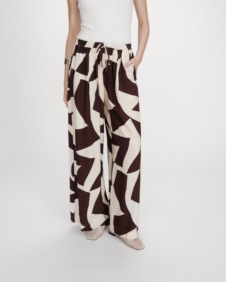 Grace & Mila veni print pants - chocolat