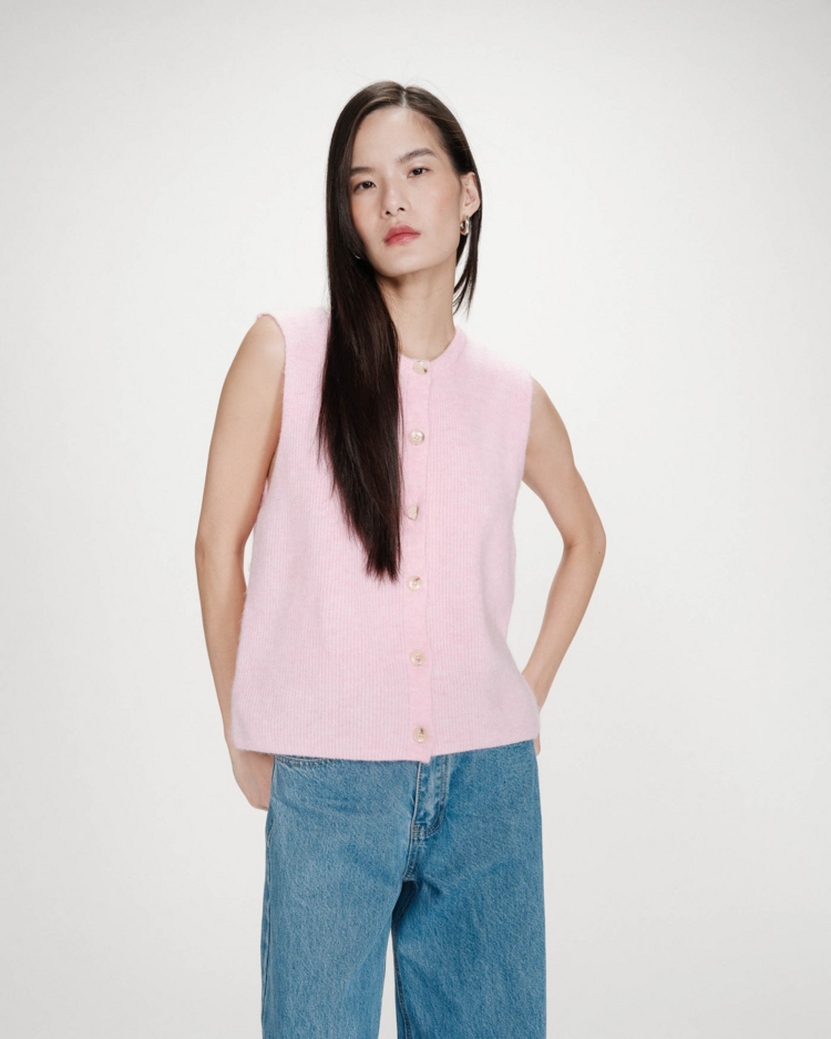 Grace & Mila vollando button debardeur - baby pink