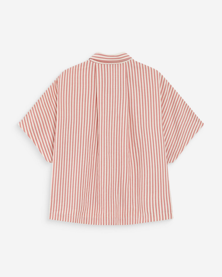 Grace & Mila vercia short sleeve stripe shirt - coral