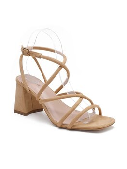 Sillie straps block heel sandal - nude