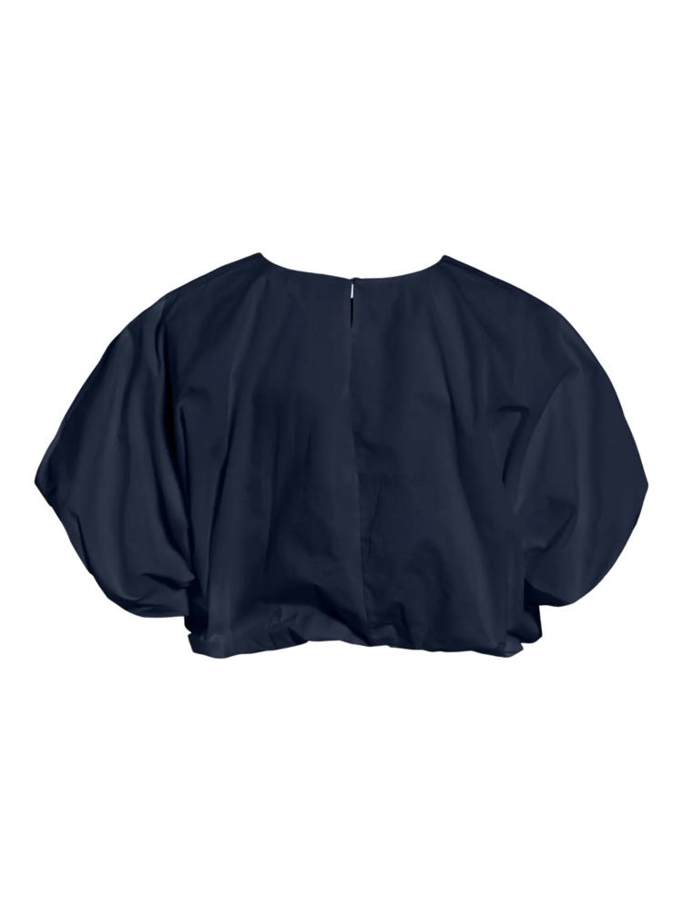 Vila Clothes vibaluni crop puff top - navy