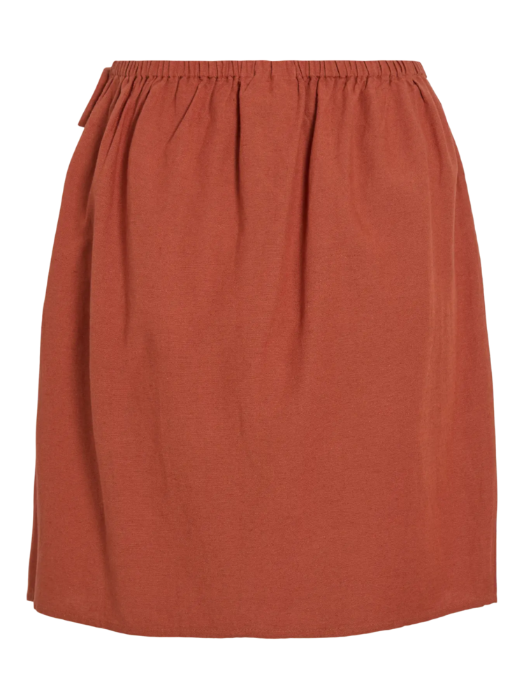 Vila Clothes viprisilla short tie skirt - terracotta