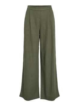 Vila Clothes vijolanda linnen blend pants - olive