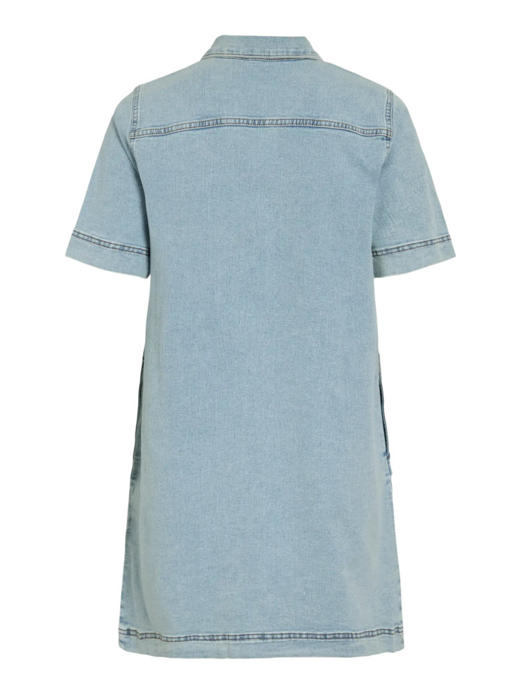 Vila Clothes vinus button jeans dress - light wash