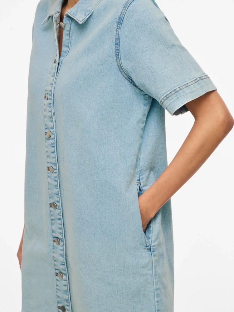Vila Clothes vinus button jeans dress - light wash