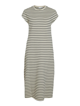 Vila Clothes visinny cap sleeve stripe dress - black/white