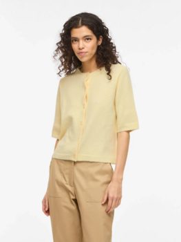 Vila Clothes viliga 1/2 sleeve cardigan - yellow
