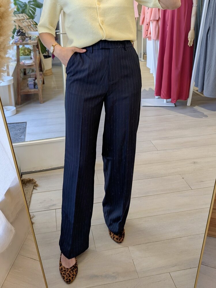 Vila Clothes vikemba stripe pants - navy