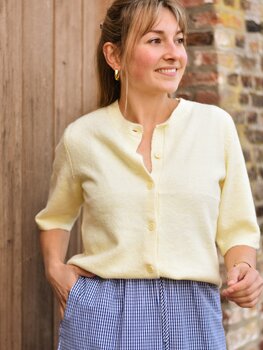 Vila Clothes viliga 1/2 sleeve cardigan - yellow