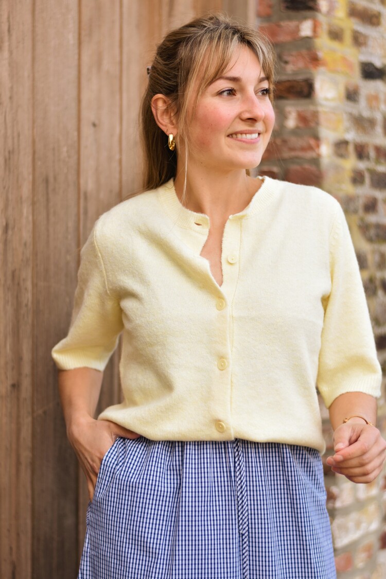 Vila Clothes viliga 1/2 sleeve cardigan - yellow