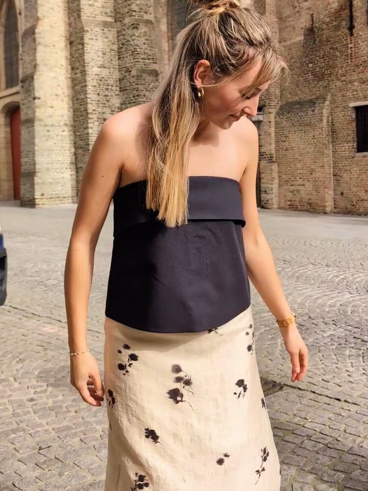 Vila Clothes vigery bandeau short top - black