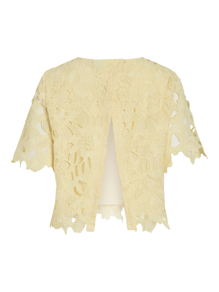 Vila Clothes visienna lace top - pastel yellow