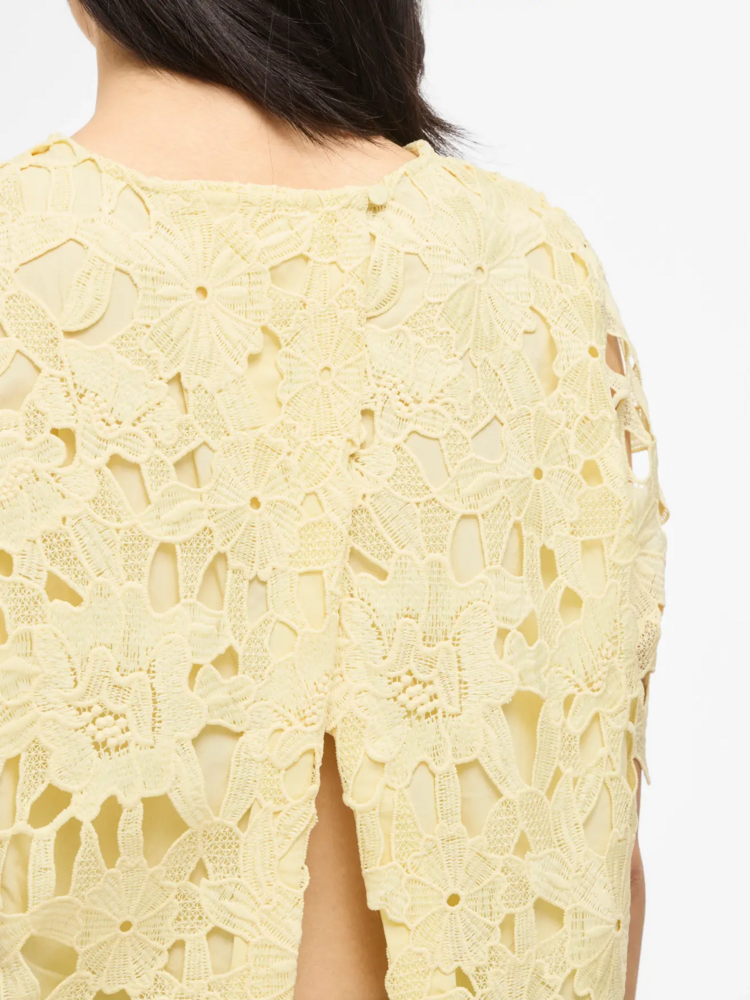 Vila Clothes visienna lace top - pastel yellow