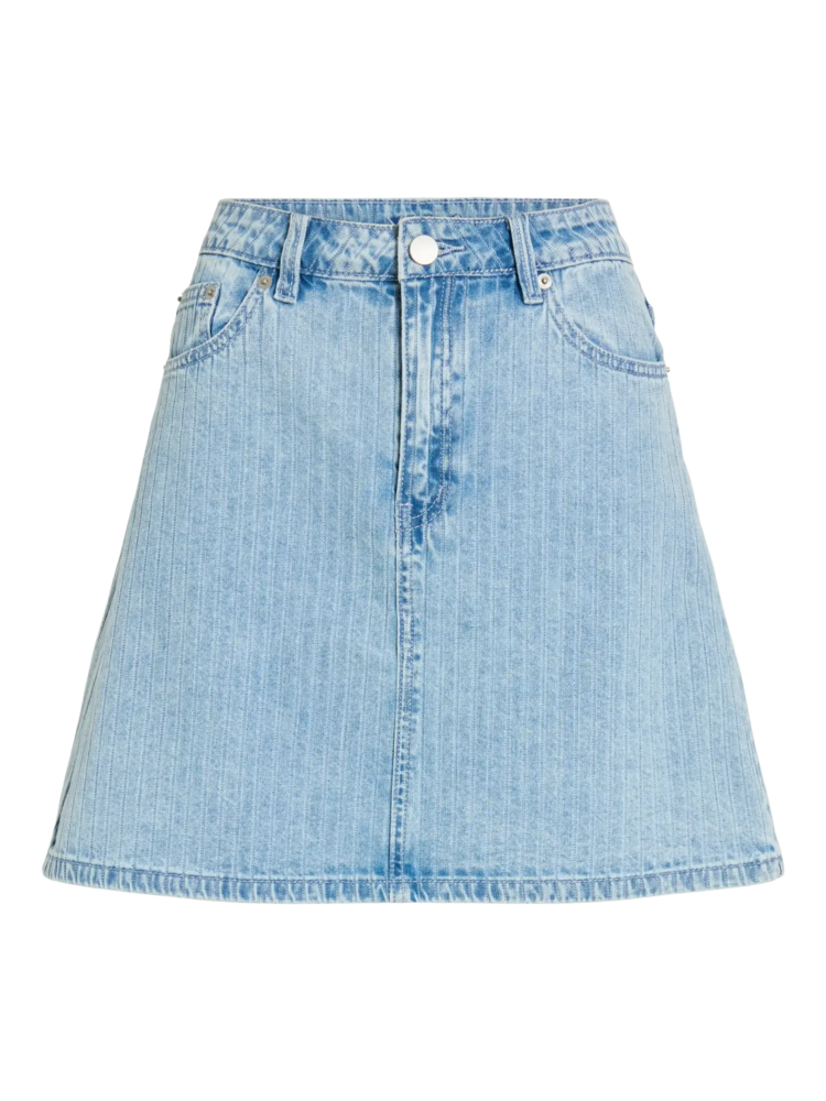 Vila Clothes vielly stripe jeans skirt - light wash