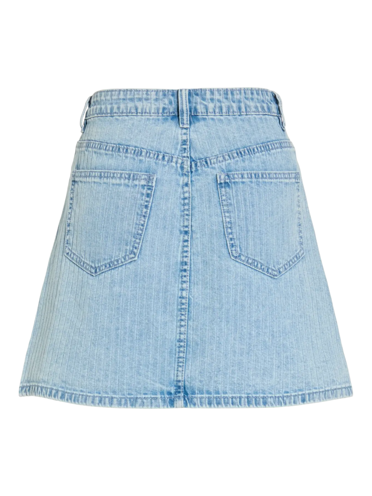 Vila Clothes vielly stripe jeans skirt - light wash