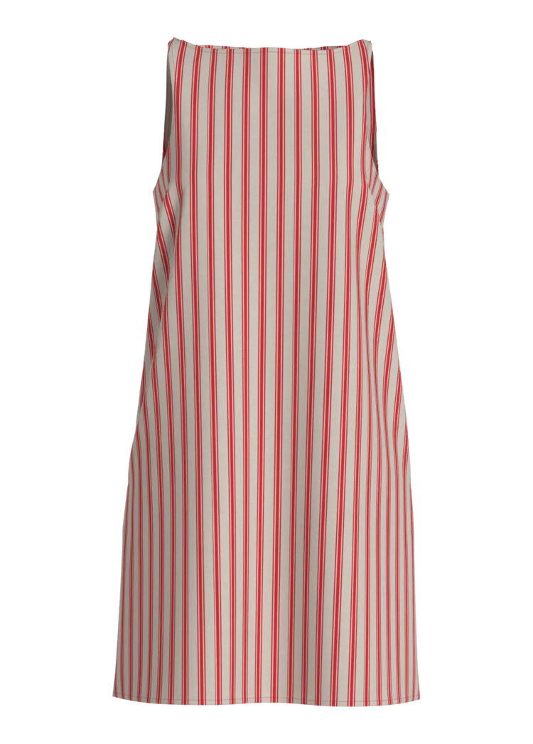 Vila Clothes viprisilla boatneck stripe dress - red/white