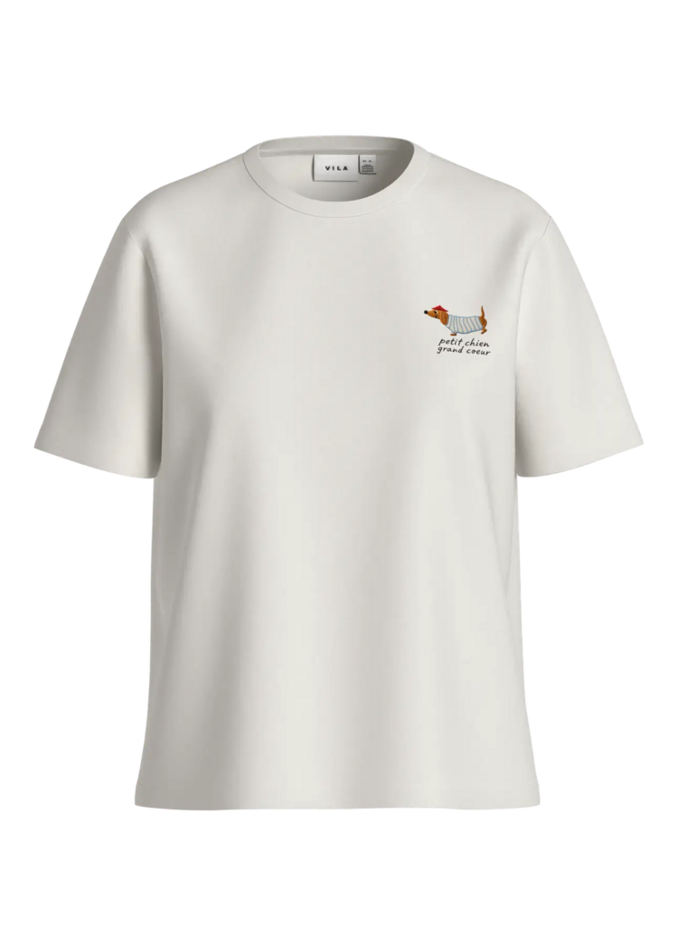 Vila Clothes visybil dog t-shirt - white