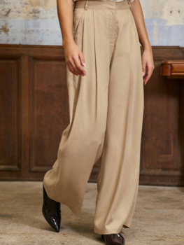 La petite étoile paline pleaded pants - beige