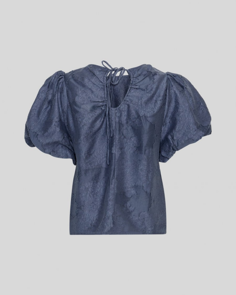 Moss Copenhagen orkidea puff sleeve top - blue