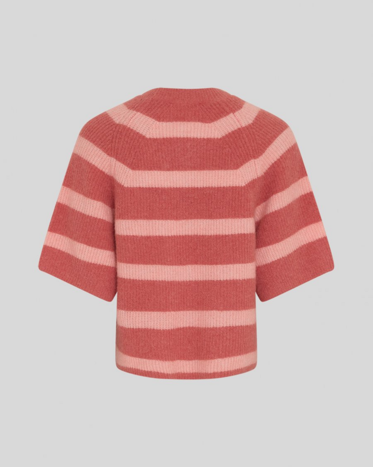 Moss Copenhagen milania 2/4 stripe pullover - light pink/ faded pink