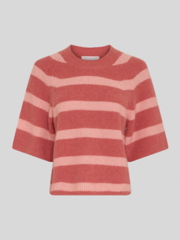 Moss Copenhagen milania 2/4 stripe pullover - light pink/ faded pink
