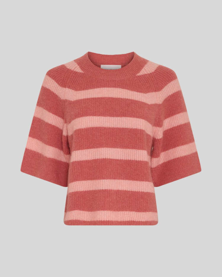Moss Copenhagen milania 2/4 stripe pullover - light pink/ faded pink
