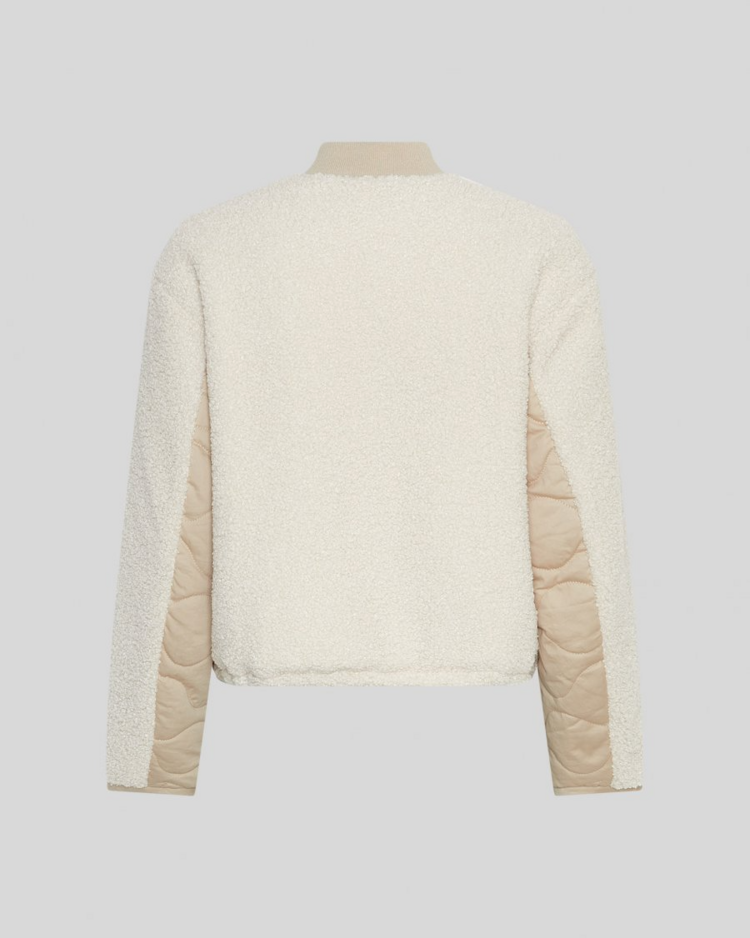 Moss Copenhagen latha teddy beige detail jacket -ecru