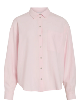 Vila Clothes viprisilla linnen blend shirt - baby pink