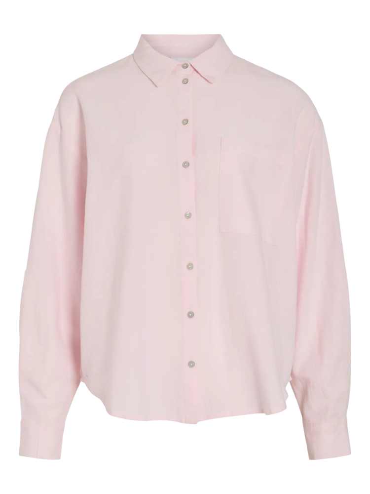 Vila Clothes viprisilla linnen blend shirt - baby pink