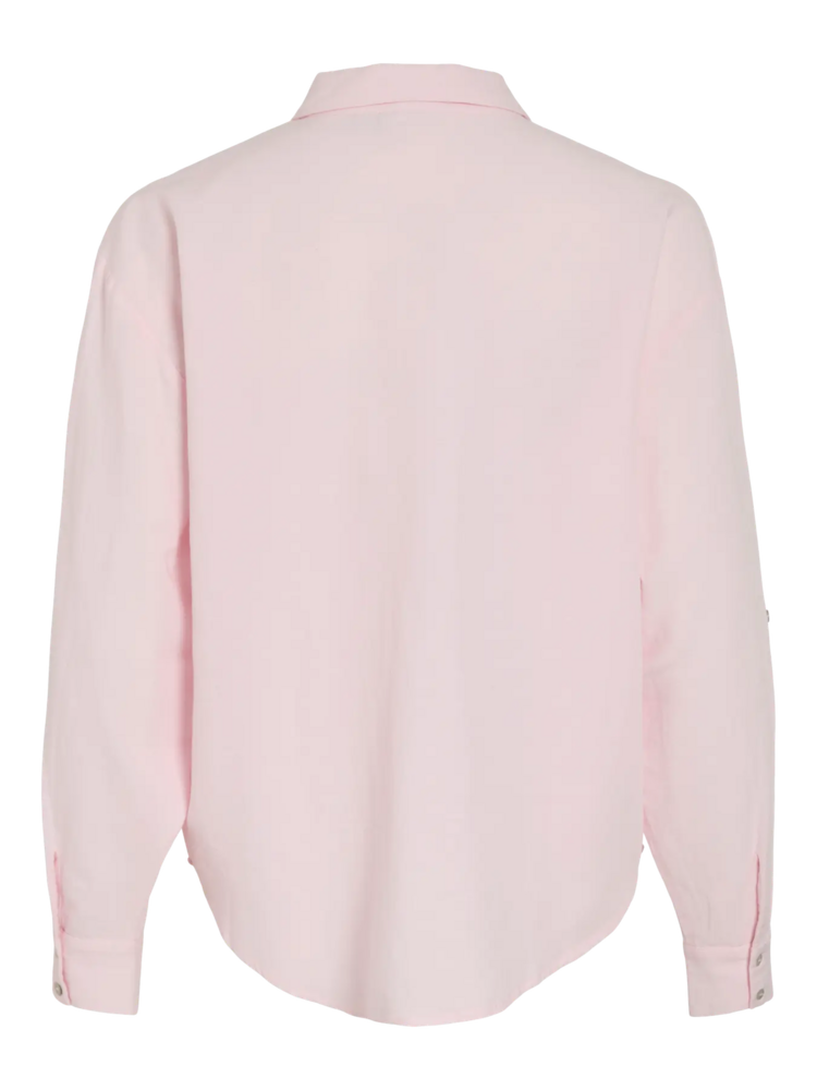 Vila Clothes viprisilla linnen blend shirt - baby pink