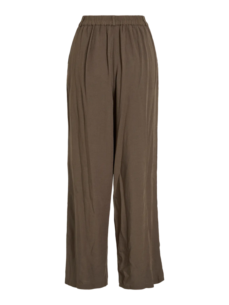Vila Clothes viwinnie linnen blend pants - brown