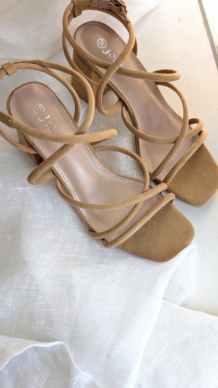 Sillie straps block heel sandal - nude