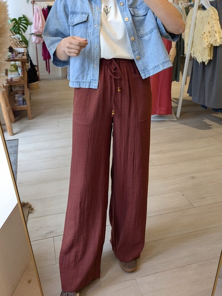 La petite étoile pilor pocket pantalon - brique