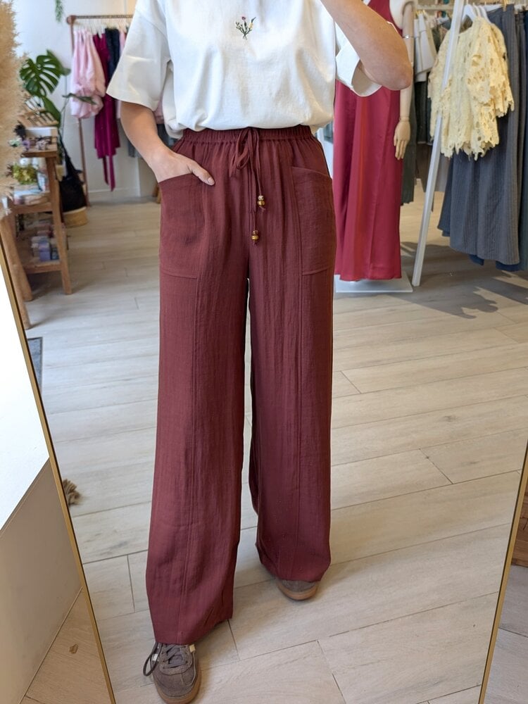 La petite étoile pilor pocket pantalon - brique