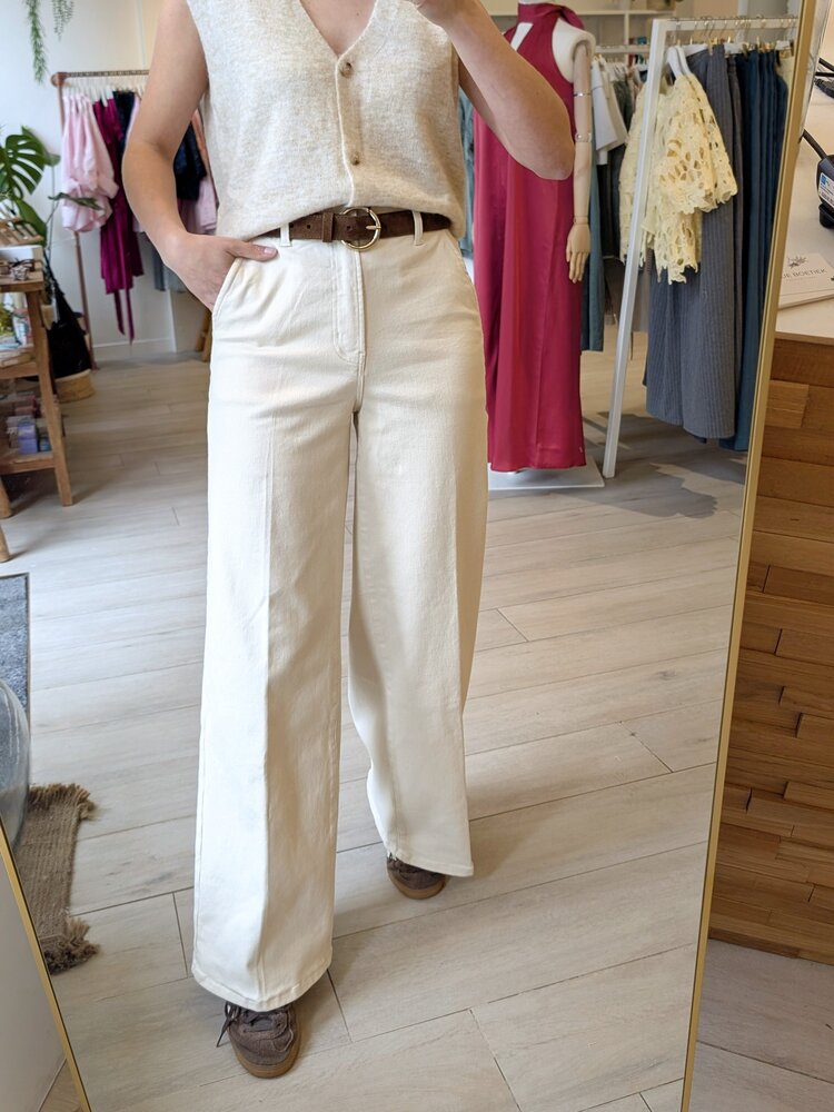 La petite étoile petrona jeans évasé - ecru