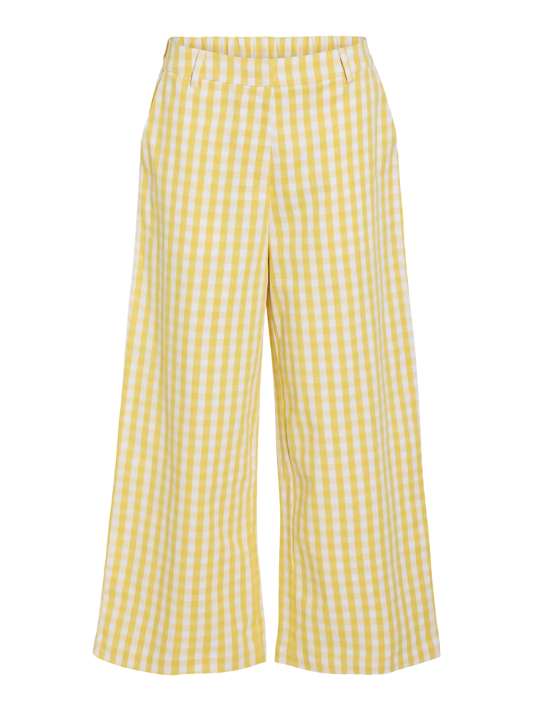 Vila Clothes viwinnie carreaux pant - yellow