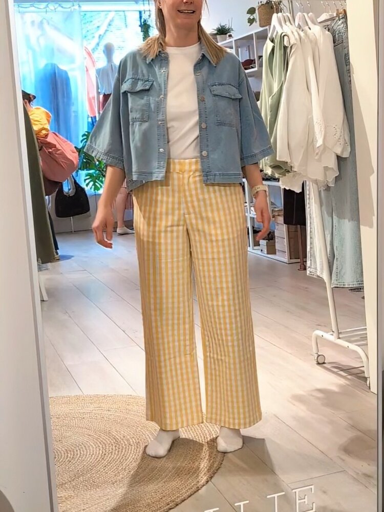 Vila Clothes viwinnie carreaux pant - yellow