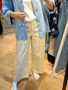 Vila Clothes viwinnie carreaux pant - yellow