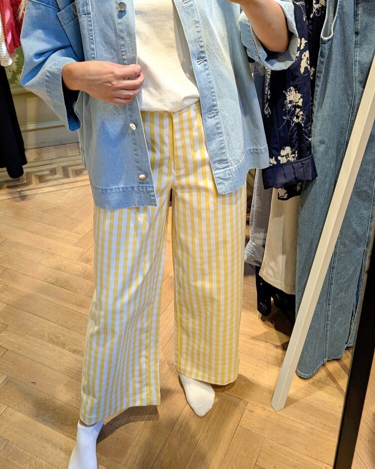 Vila Clothes viwinnie carreaux pant - yellow