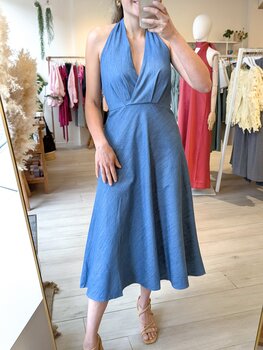 La petite étoile renny hater neck dress - blue