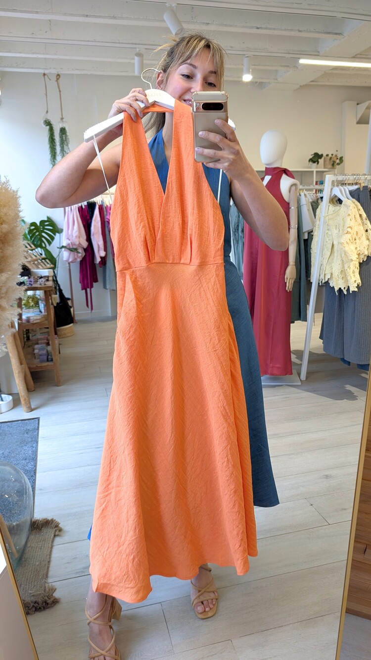 La petite étoile renny hater neck dress - orange