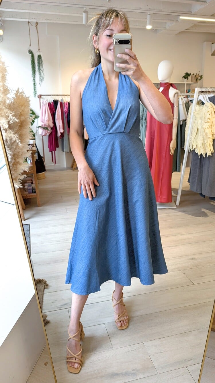 La petite étoile renny hater neck dress - orange