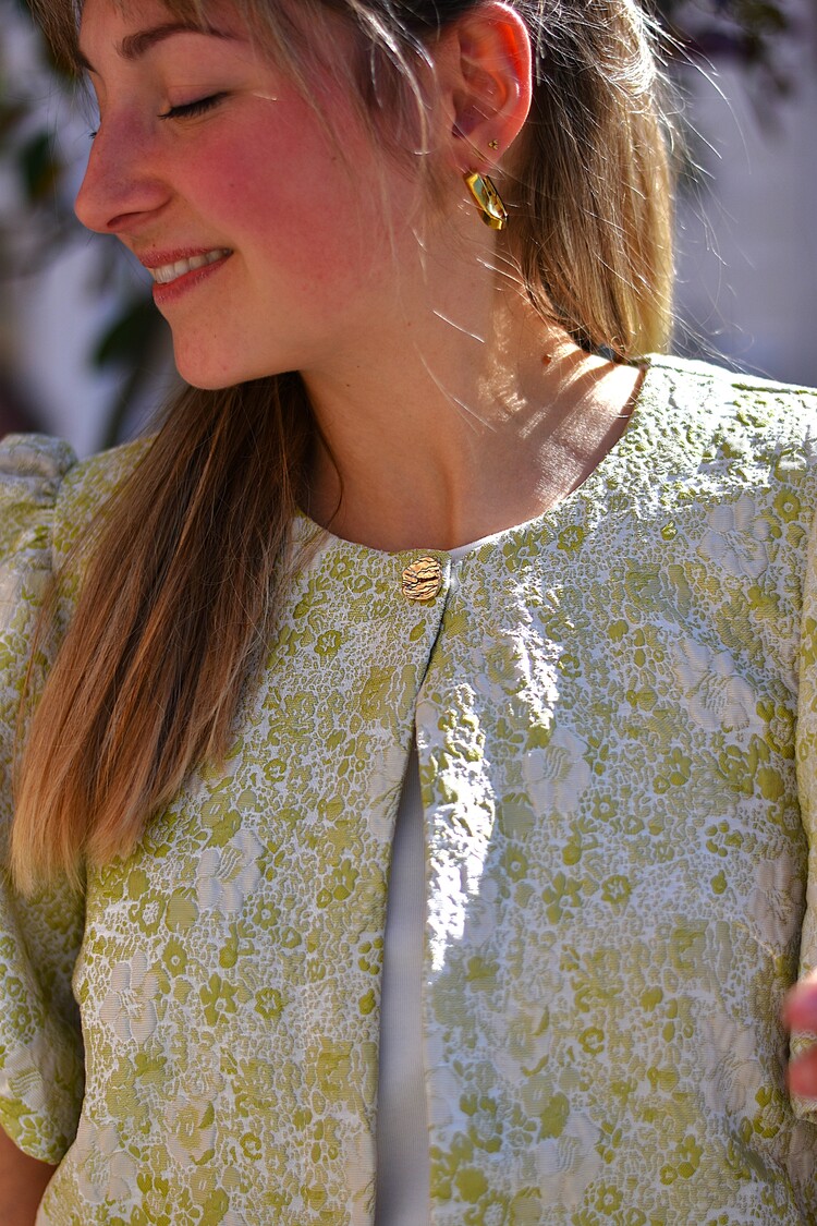 Vila Clothes vikaia print bolero top - ligt green/white