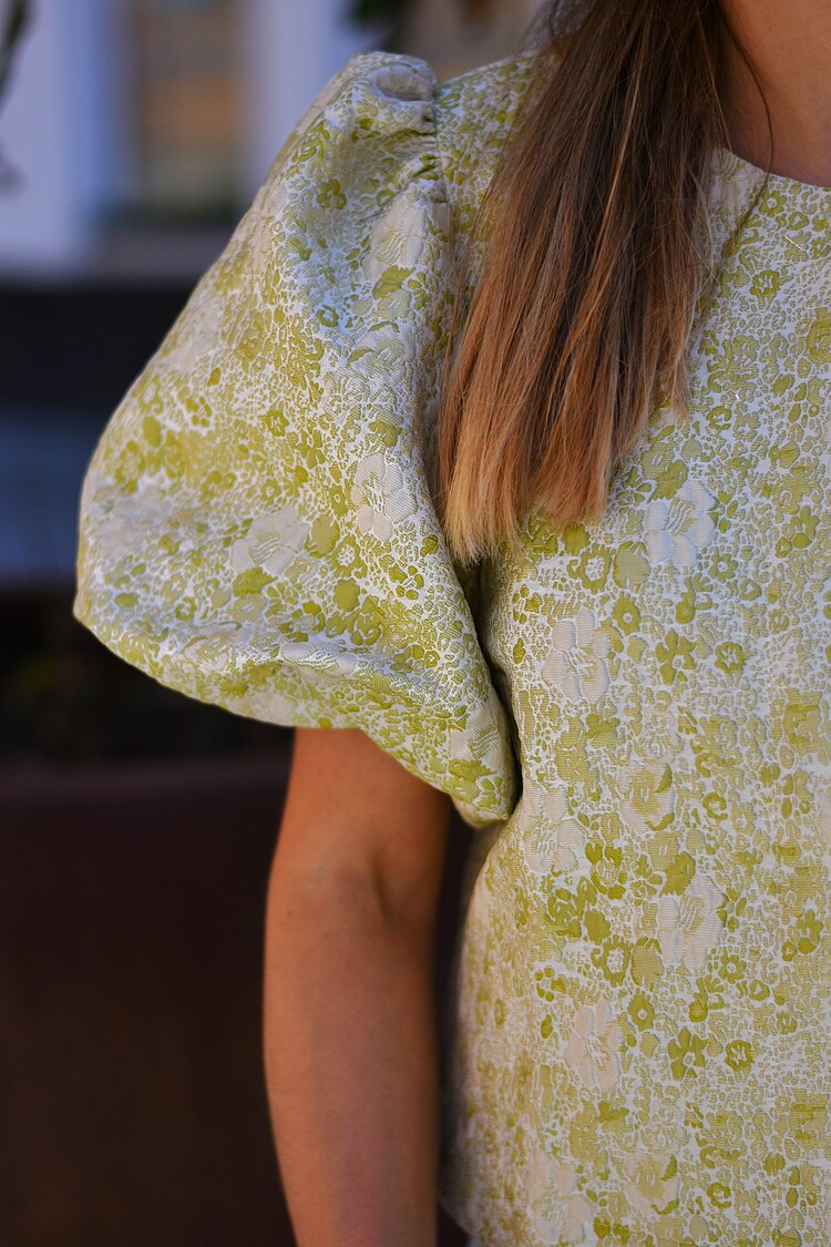 Vila Clothes vikaia print bolero top - ligt green/white