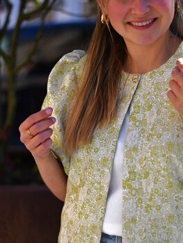 Vila Clothes vikaia print bolero top - ligt green/white