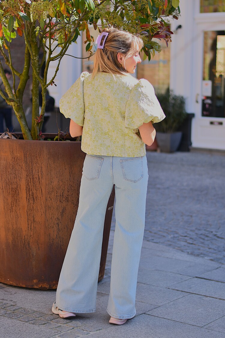 Vila Clothes vikaia print bolero top - ligt green/white